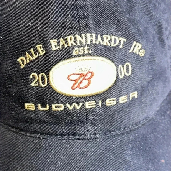 Vintage NASCAR Dale Earnhardt Jr Budweiser 2000 Strapback Hat Cap Black - Picture 3 of 12